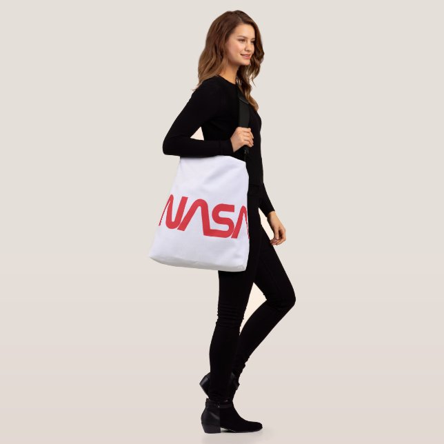 Iconic NASA Circa Kor Body Tote (Rocket White) Axelväska (På modell)