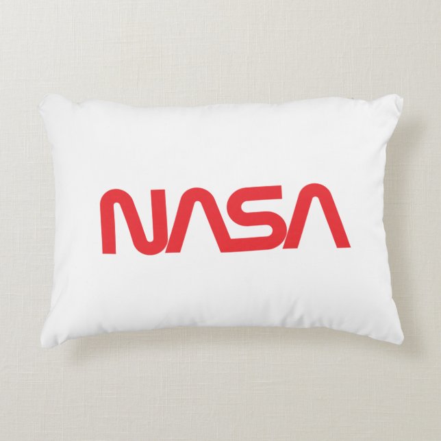 Iconic NASA Circa Rocket White Klass A Cotton Prydnadskudde (Framsidan)