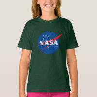 Iconic NASA Girls’ Cotton T-Shirt (Aurora Grönt)