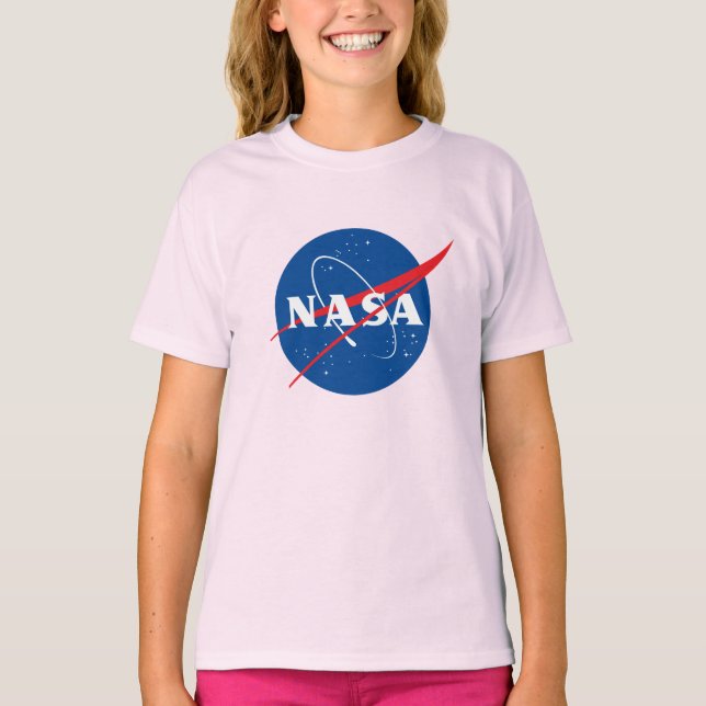 Iconic NASA Girls’ Cotton T-Shirt (Horizon Rosa) (Framsida)