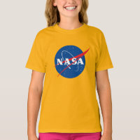 Iconic NASA Girls’ Cotton T-Shirt (Saturn Guld)