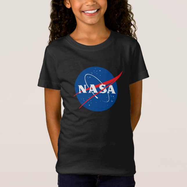 Iconic NASA Girls’ Premium Eclipse Black T-Shirt (Framsida)