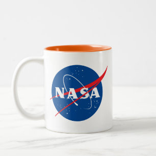 Iconic NASA Launch Orange Trim Ceramic Mugg