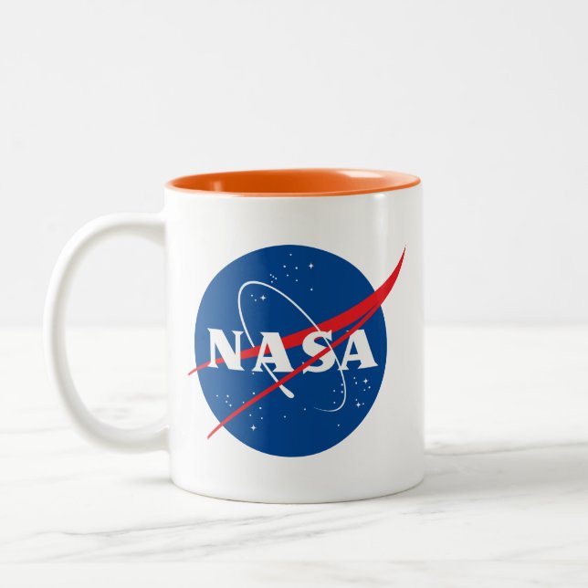 Iconic NASA Launch Orange Trim Ceramic Mugg (Vänster)