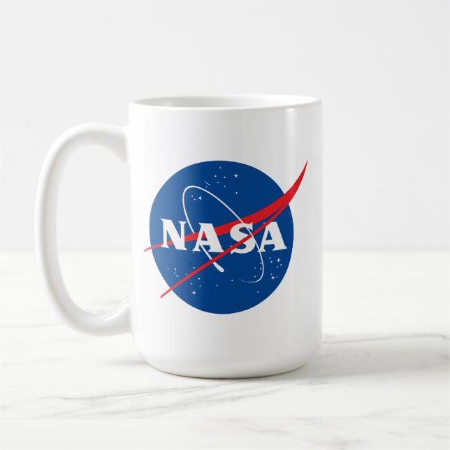 Iconic NASA Rocket White Ceramic Bistro Kaffemugg (Vänster)