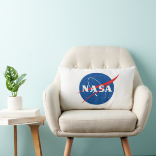 Iconic NASA Rocket White Klass A Cotton 13 tum x 2 Lumbarkudde
