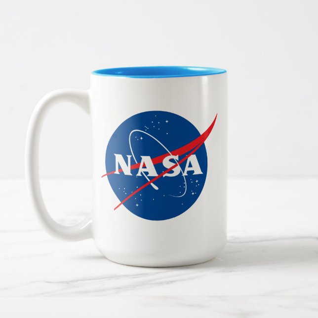Iconic NASA Uranus Blue Trim Ceramic Bistro Mugg (Vänster)
