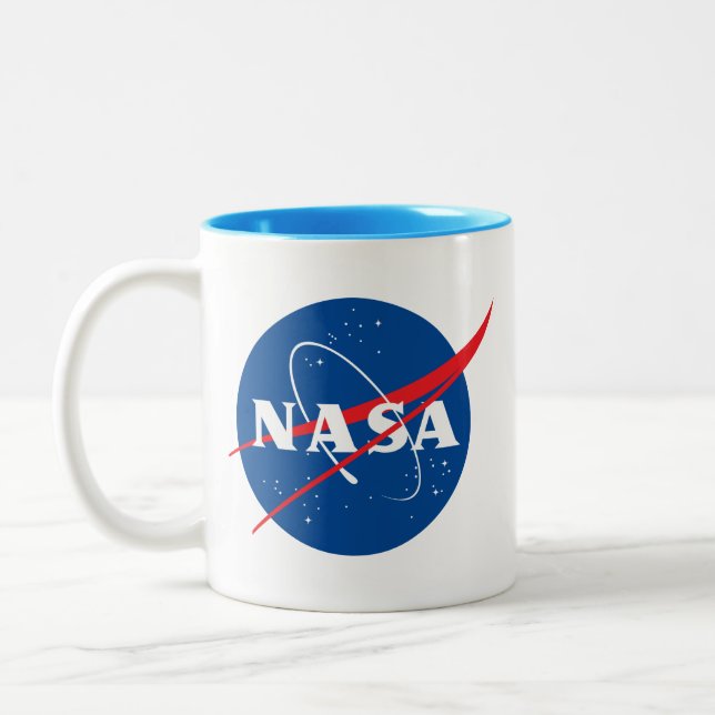Iconic NASA Uranus Blue Trim Ceramic Mugg (Vänster)