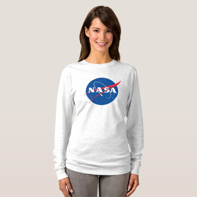 Iconic NASA Women's L/S T-Shirt (kvicksilver Grått (Hel framsida)