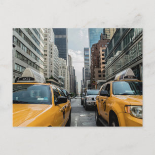 Iconic New York City Gult Taxi Cabs Vykort