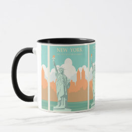 Iconic New York: Vintage USA Travel Poster Mugg