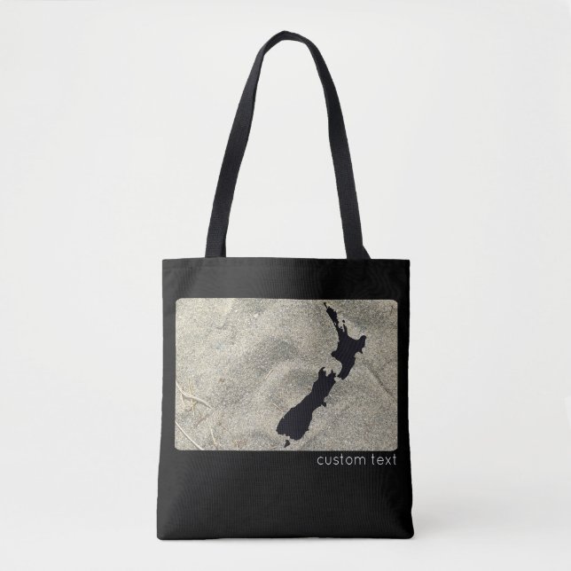 ICONIC NEW ZEALAND SAND BEACH BLACK NZ KIWIANA TYGKASSE (Framsida)
