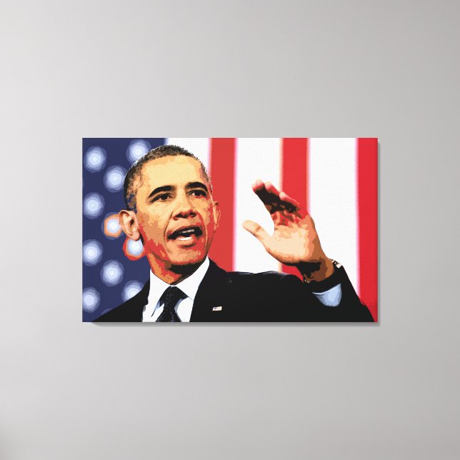 Iconic Obama Porträtt Kanvastryck (Framsida)