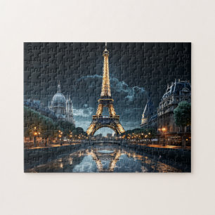 Iconic Paris Landmark Eiffel Torn och Seine River Pussel