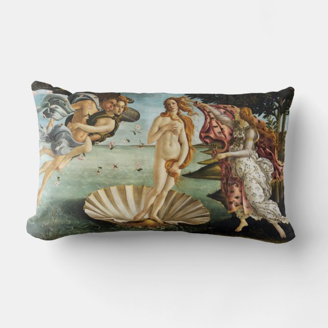 Iconic Sandro Botticelli Venus födelse Lumbarkudde (Framsida)