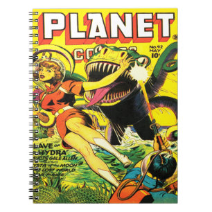 ICONIC SKRÄP- TECKNADER för 40-tal SCI Fi Anteckningsbok