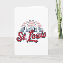 Iconic St. Louis Gateway Arch, Retro Style Kort