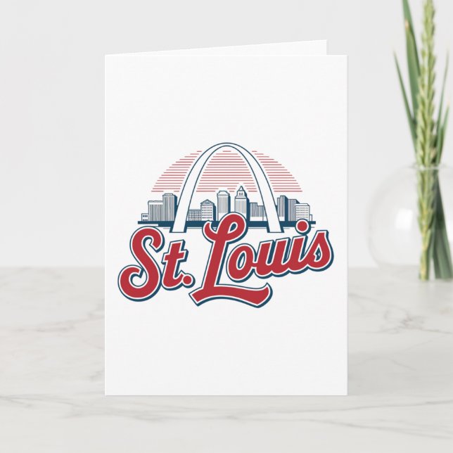 Iconic St. Louis Gateway Arch, Retro Style Kort (Framsida)