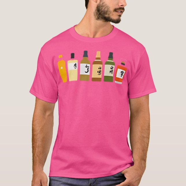Iconic Suntory Whisky Flaskor Collection Flat Desi T Shirt (Framsida)