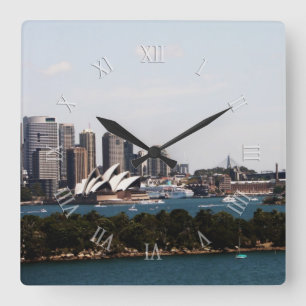 Iconic Sydney Australia View Clock Fyrkantig Klocka