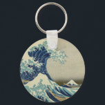 Iconic Underbar Wave off Kanagawa Mount Fuji Japan Nyckelring<br><div class="desc">Den berömd Underbara vågen av Kanagawa ingår i Katsushika Hokusais 36 vyer av Mount Fuji-serien av träblock från färg skapat mellan 1826 och 1833.</div>