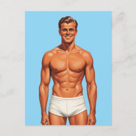 Iconic Vigor: Solo Portrait in Retro Style Vykort