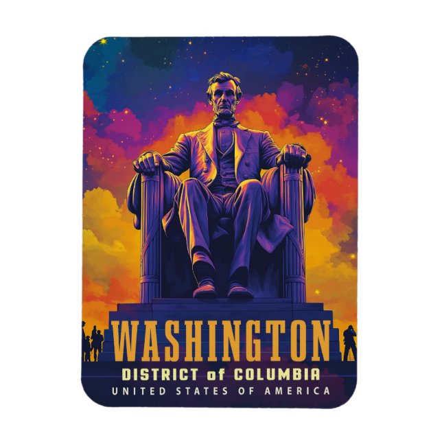 Iconic Washington D.C. med Lincoln Memorial Magnet (Vertikal)