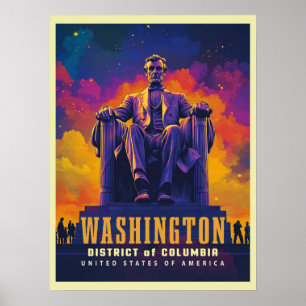 Iconic Washington D.C. med Lincoln Memorial Poster