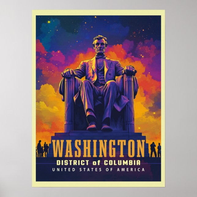 Iconic Washington D.C. med Lincoln Memorial Poster (Framsidan)