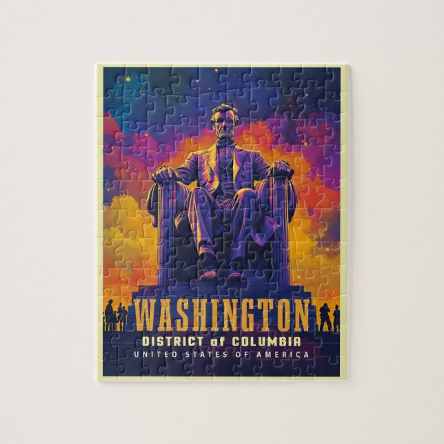 Iconic Washington D.C. med Lincoln Memorial Pussel (Vertikal)
