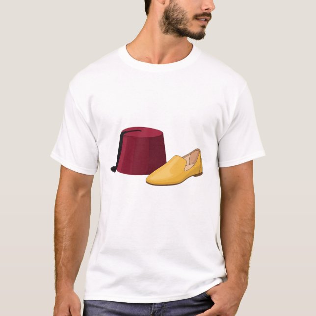 Icons of Morocco: The Babouche & Tarbouche  T Shirt (Framsida)