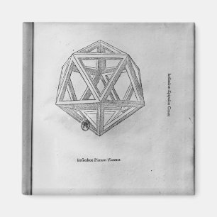 Icosahedron från 'De Divina Proportione' Magnet