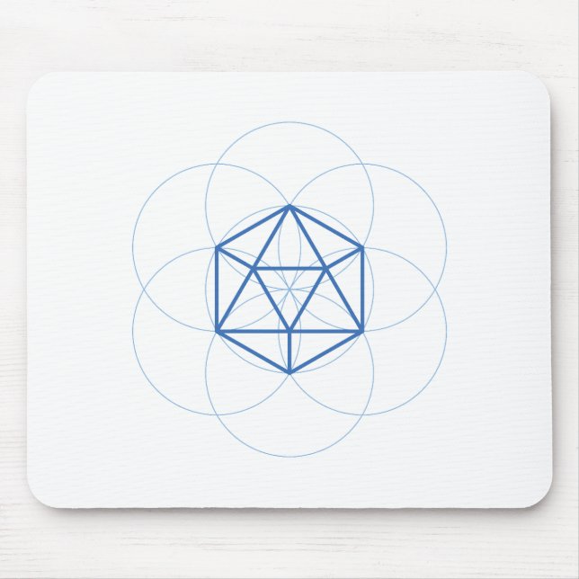 Icosahedron Helig Geometry Mouse Pad Musmatta (Framsidan)