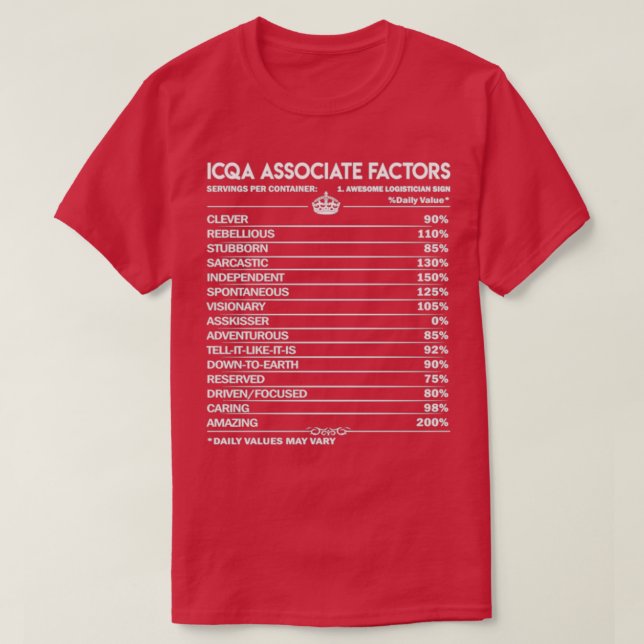 Icqa Associate Icqa Associate Icqa Associate Facto T Shirt (Design framsida)
