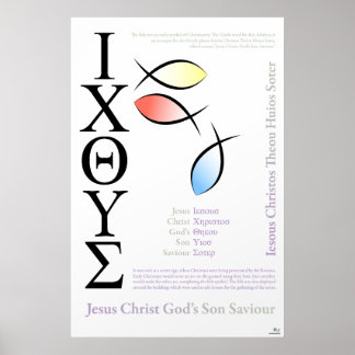 Icthus Fish Symbol English Stavelling Poster