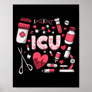 Icu Alla hjärtans dag Intensive Care Nurse Poster
