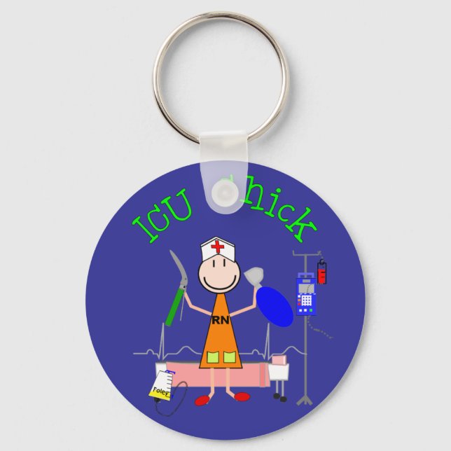 ICU-Chick (sjuksköterska) Nyckelring (Framsida)