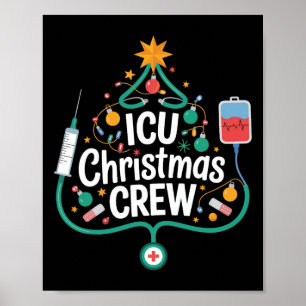 Icu-julbesättningen Helgdag Nurse Intensive Care U Poster