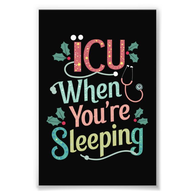 ICU när du lämnar ICU-sjukan jul Fototryck (Framsidan)