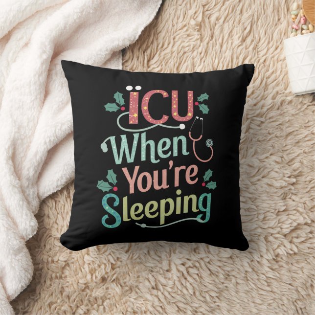 ICU när du sover ICU-sjuksköterska jul Kudde (Filt)