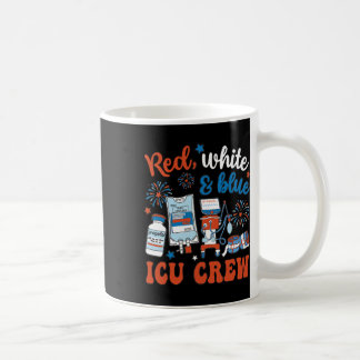 Icu Nurse 4 juli Independence day Rött vitt blått Kaffemugg