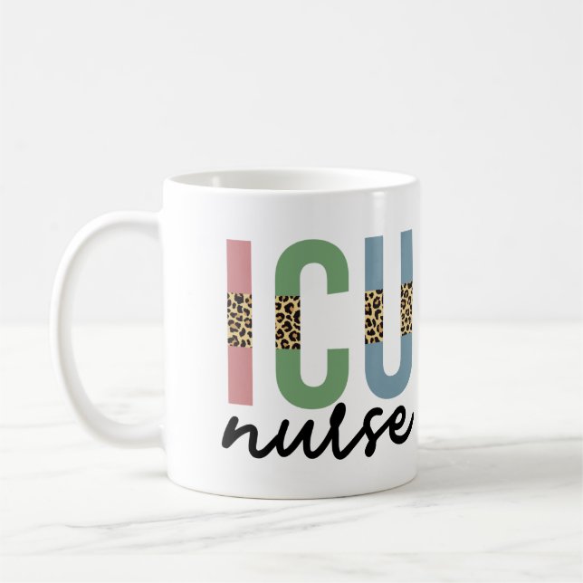 ICU Nurse Cheetah RN Sjuksköterskeavskrivning Kaffemugg (Vänster)