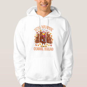 ICU Nurse Gobble Squad Women Manar ICU Nurse Thank Hoodie