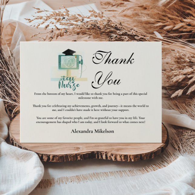ICU Nurse Graduation Party Tack Kort (Skapare uppladdad)