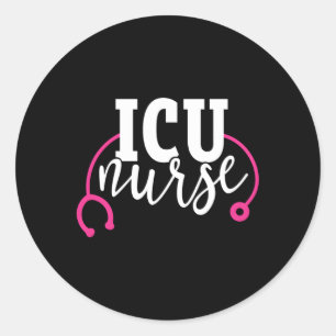 Icu Nurse K Stethoscope Intensive Care Unit Rn Runt Klistermärke