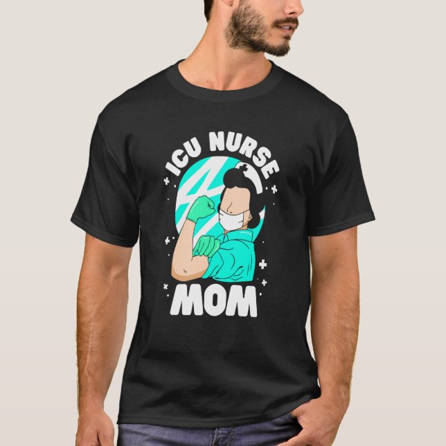 Icu Nurse Mamma Ice Nursing Hospital Intensive Car T Shirt (Framsida)