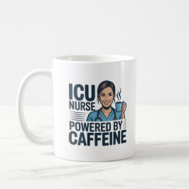 ICU Nurse Powered By Caffeine Funny Nurse Coffee M Kaffemugg