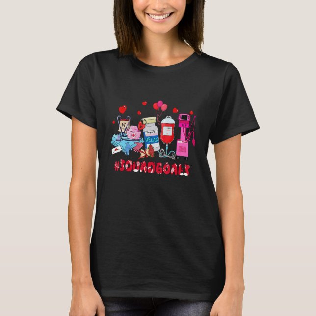 ICU Nurse Squad Goals Happy Valentines Day Funny I T Shirt (Framsida)
