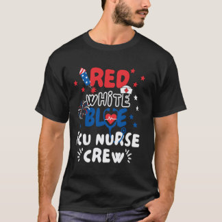 ICU-sjuksköterska 4 juli amerikansk flagga patriot T Shirt