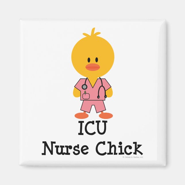 ICU sjuksköterska Chick Magnet (Framsidan)